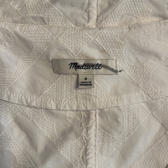 Madewell Women’s Darted V-Neck Top in Floral cropped white Size 8 NWOT - Picture 7 of 9